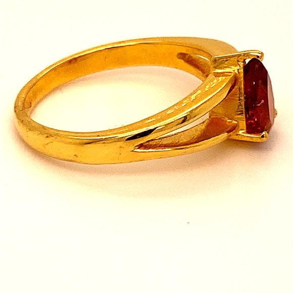 Red Spinel 1.02ct Solid 18K Yellow Gold Ring - Picture 3 of 6